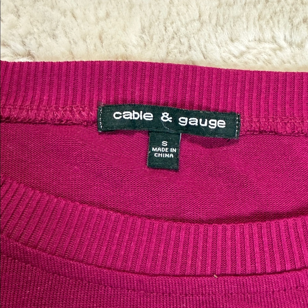 Cable & Gauge Sweater Raspberry Small Spring Summer - Picture 6 of 9